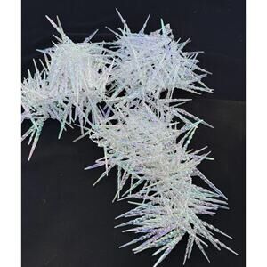 Vintage Gorgeous Sparkle Iridescent Icicle Christmas Garland Ornaments Snow Tree